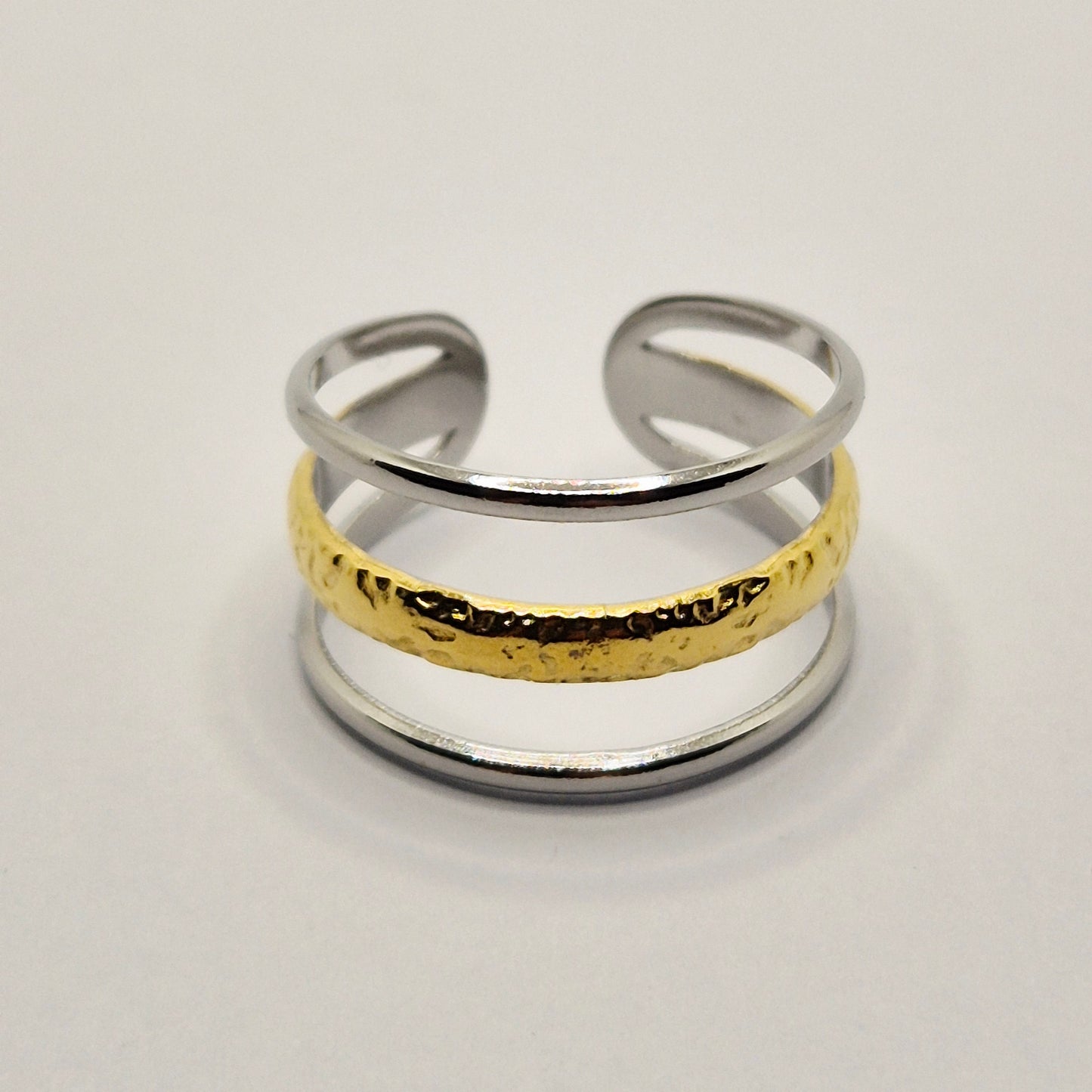 Gold + Silver Triple Ring