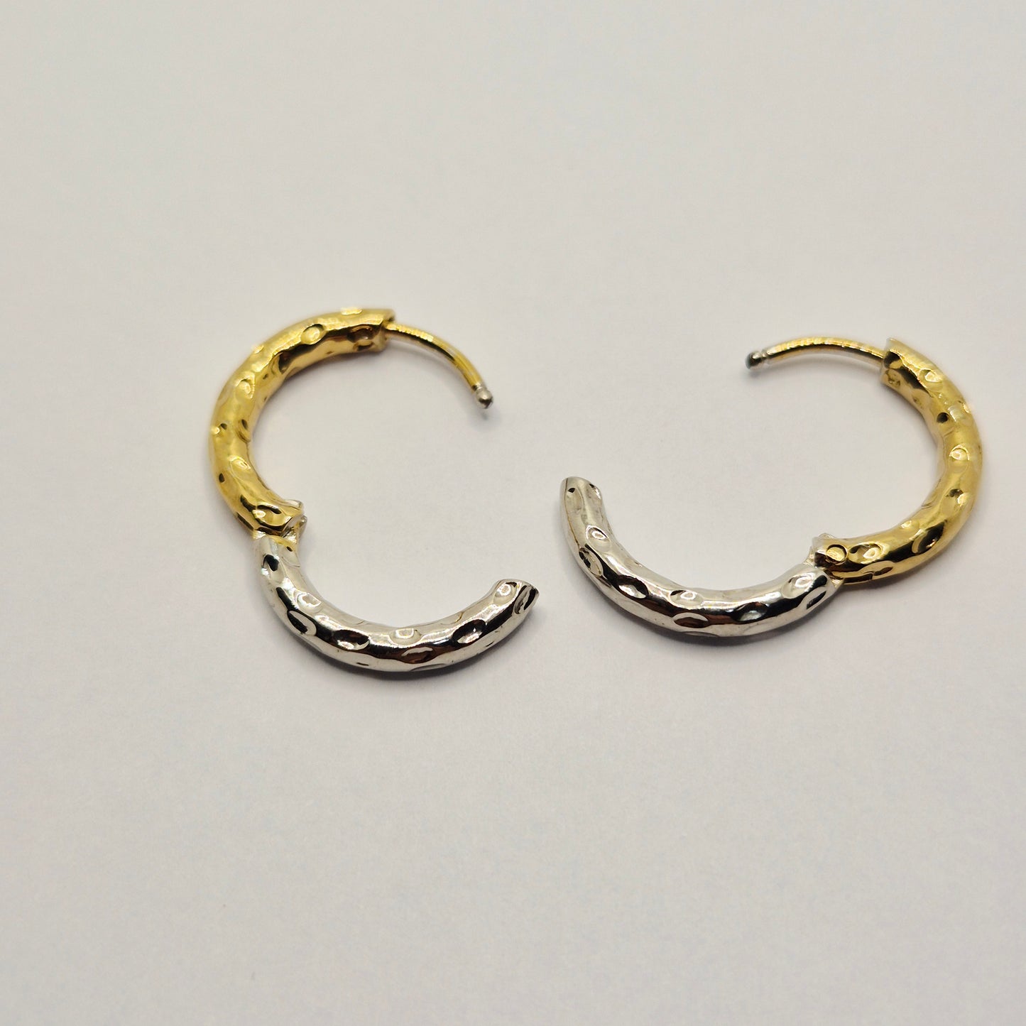 Gold + Silver Ridge Hoops 17mm