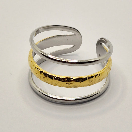 Gold + Silver Triple Ring